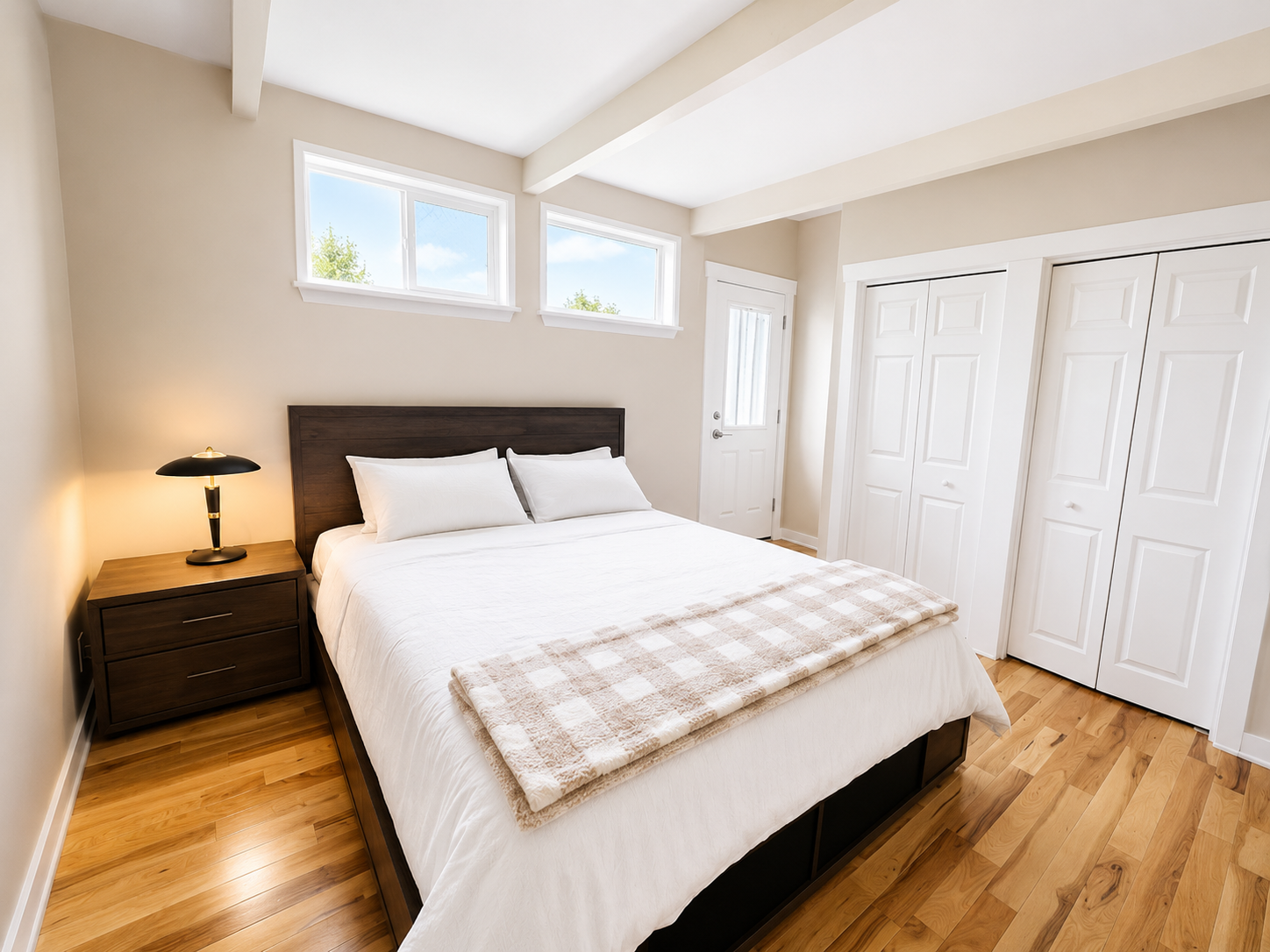 Bright private bedroom at Lake Meridian Adult Family Home in Kent Washington.